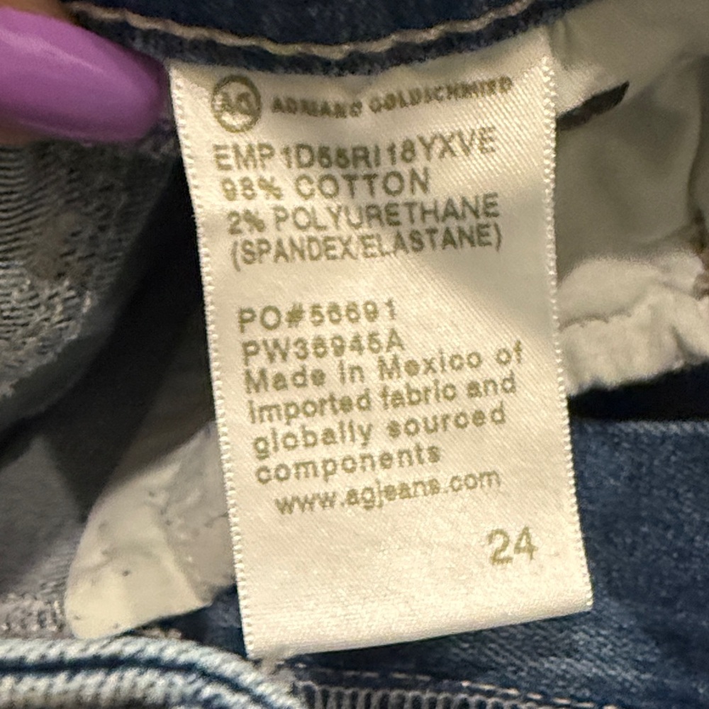 Ag Adriano Goldschmied Medium Blue Bootcut Jeans with Frayed Hem - Picture 12 of 13